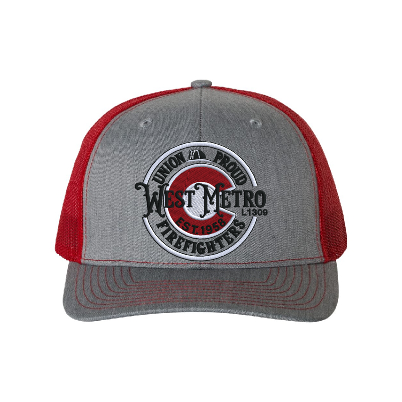 Front Heather Grey & Red