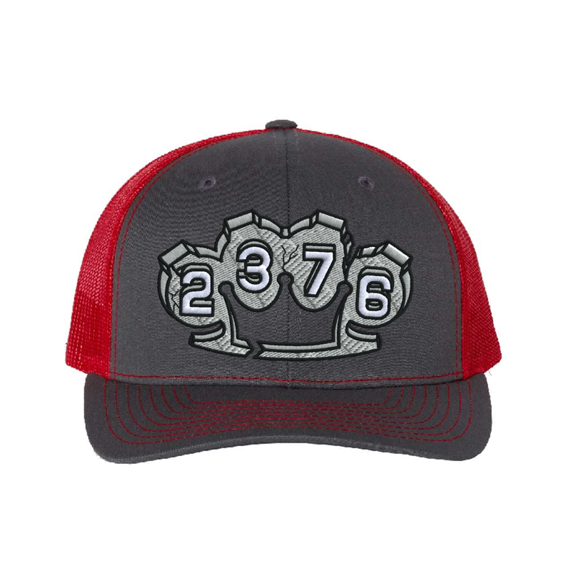 Front Charcoal & Red