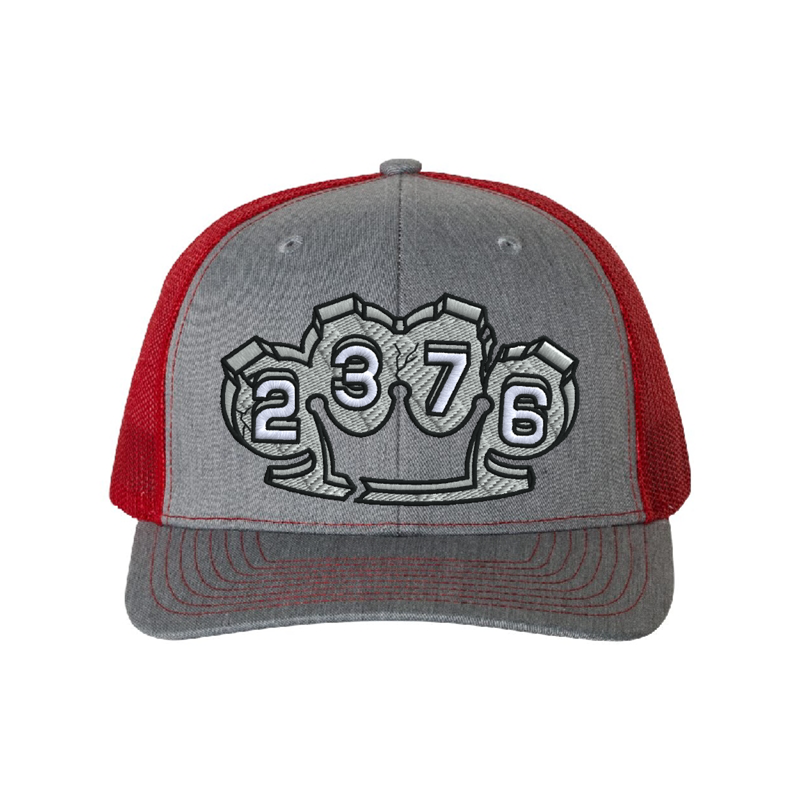 Front Heather Grey & Red