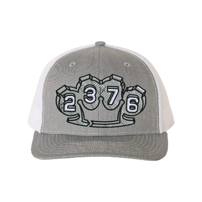Front Heather Grey & White