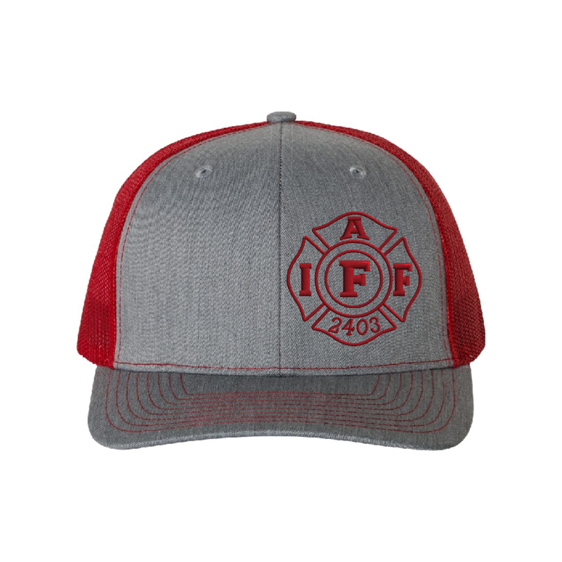 Front Heather Grey & Red