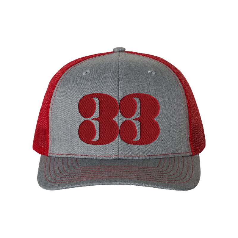 Front Heather Grey & Red