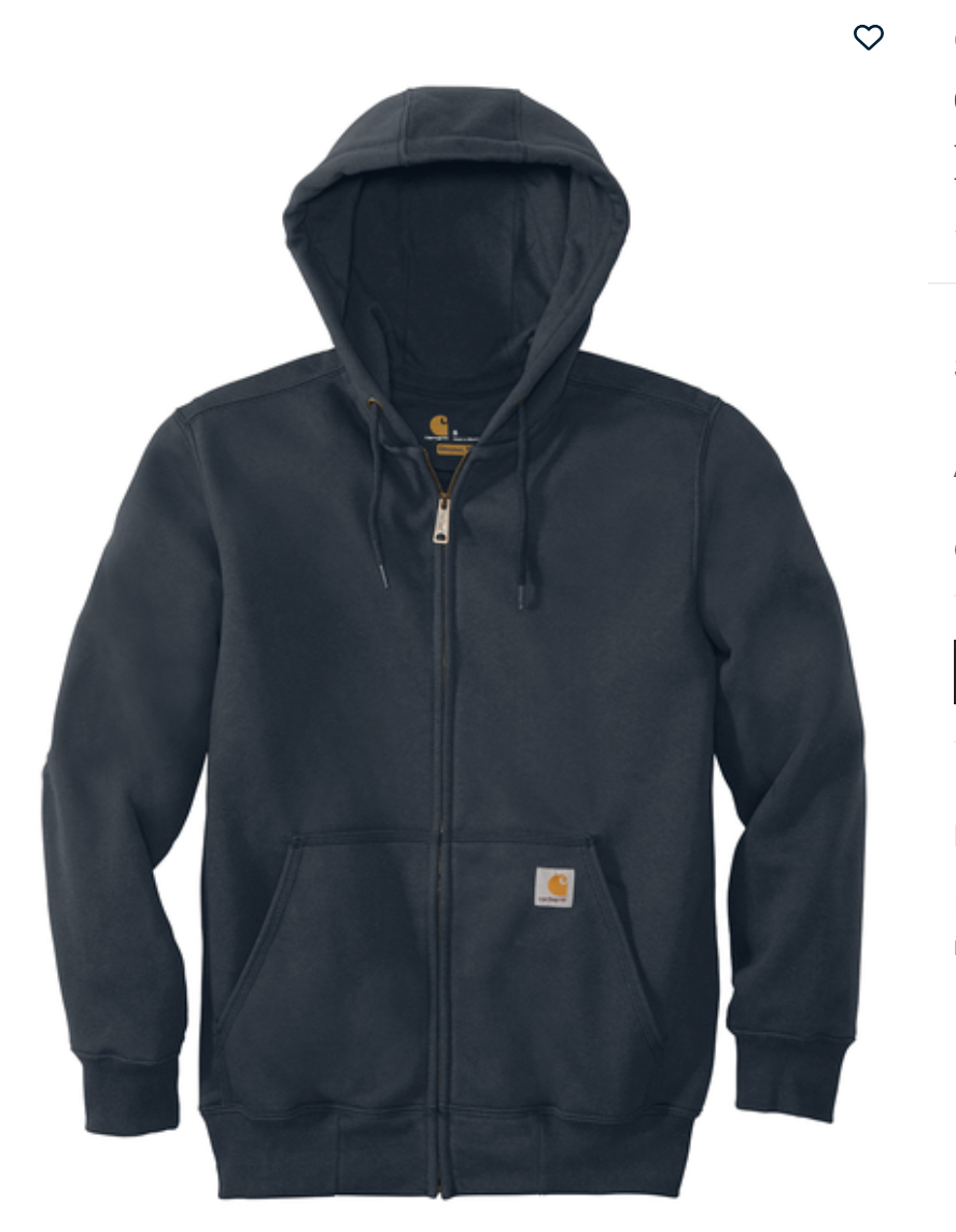 AFD Carhartt Hoodie, Mock Hoodie, Full Zip (Script Logo)